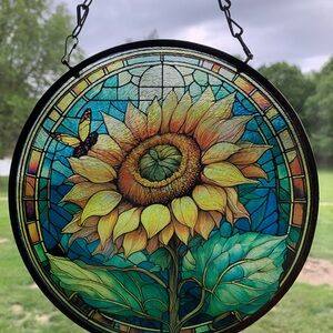 Sunflower Glass Sun Catcher